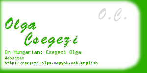 olga csegezi business card